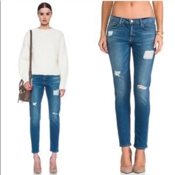Frame Denim Le Garçon Distressed Blue Jeans 26