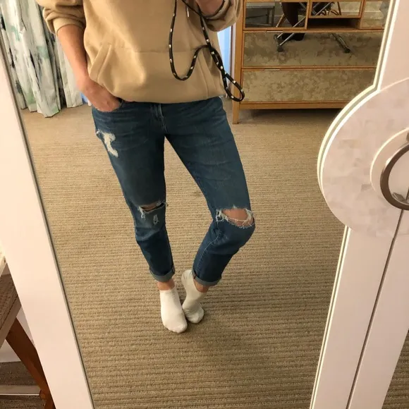 Frame Denim Le Garçon Distressed Blue Jeans 26