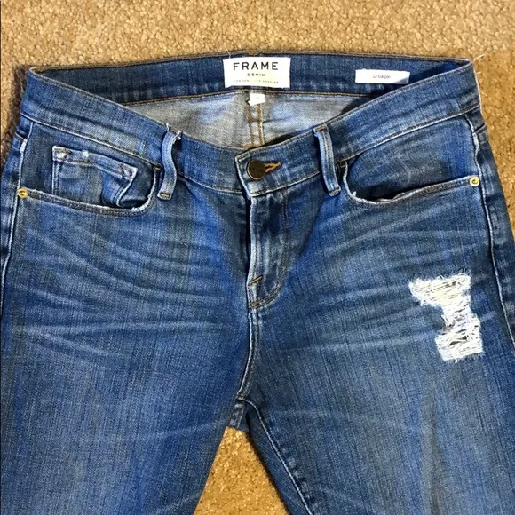 Frame Denim Le Garçon Distressed Blue Jeans 26