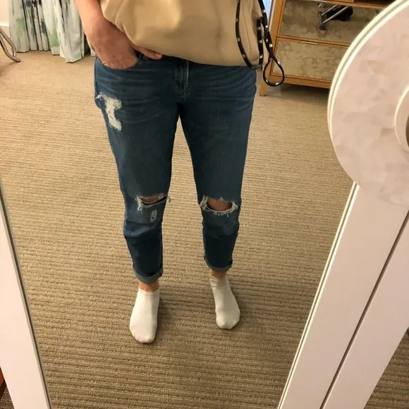 Frame Denim Le Garçon Distressed Blue Jeans 26