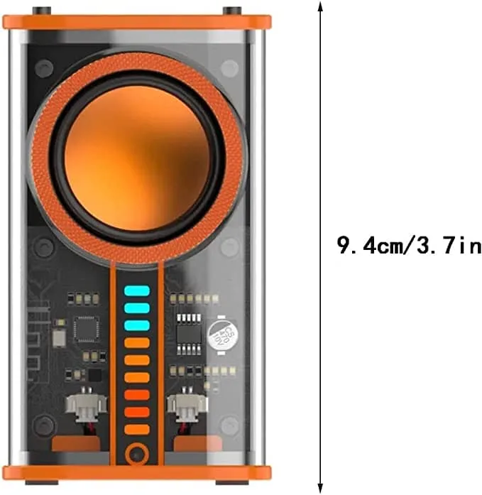 Furper Mini Wireless Bluetooth Speaker Transparent Mecha Portable Speaker Bass