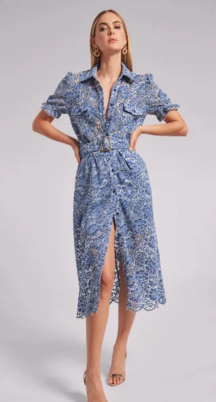 Generation Love Claudia Lace Dress - Blue White
