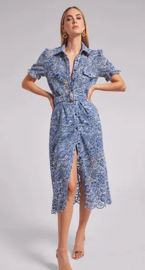 Generation Love Claudia Lace Dress - Blue White