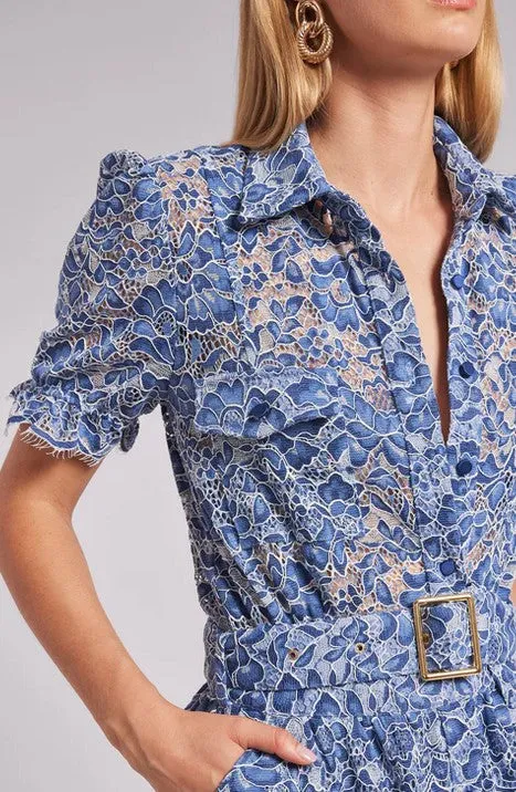 Generation Love Claudia Lace Dress - Blue White