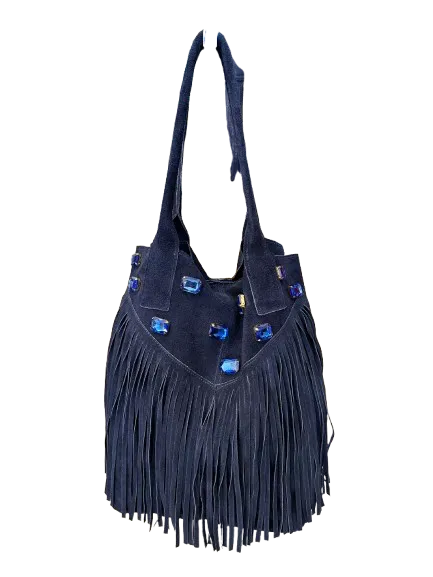 Glass Tassel Suede Tote (more colors)