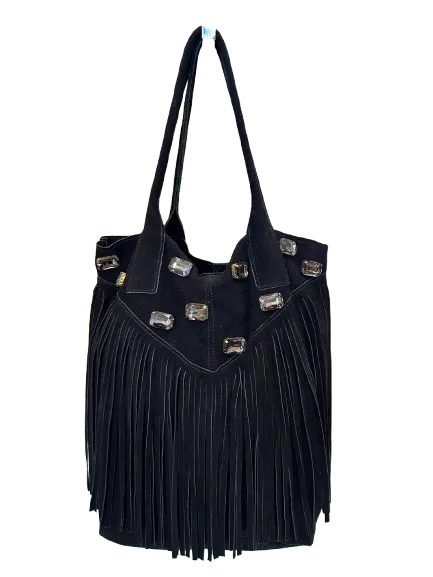 Glass Tassel Suede Tote (more colors)