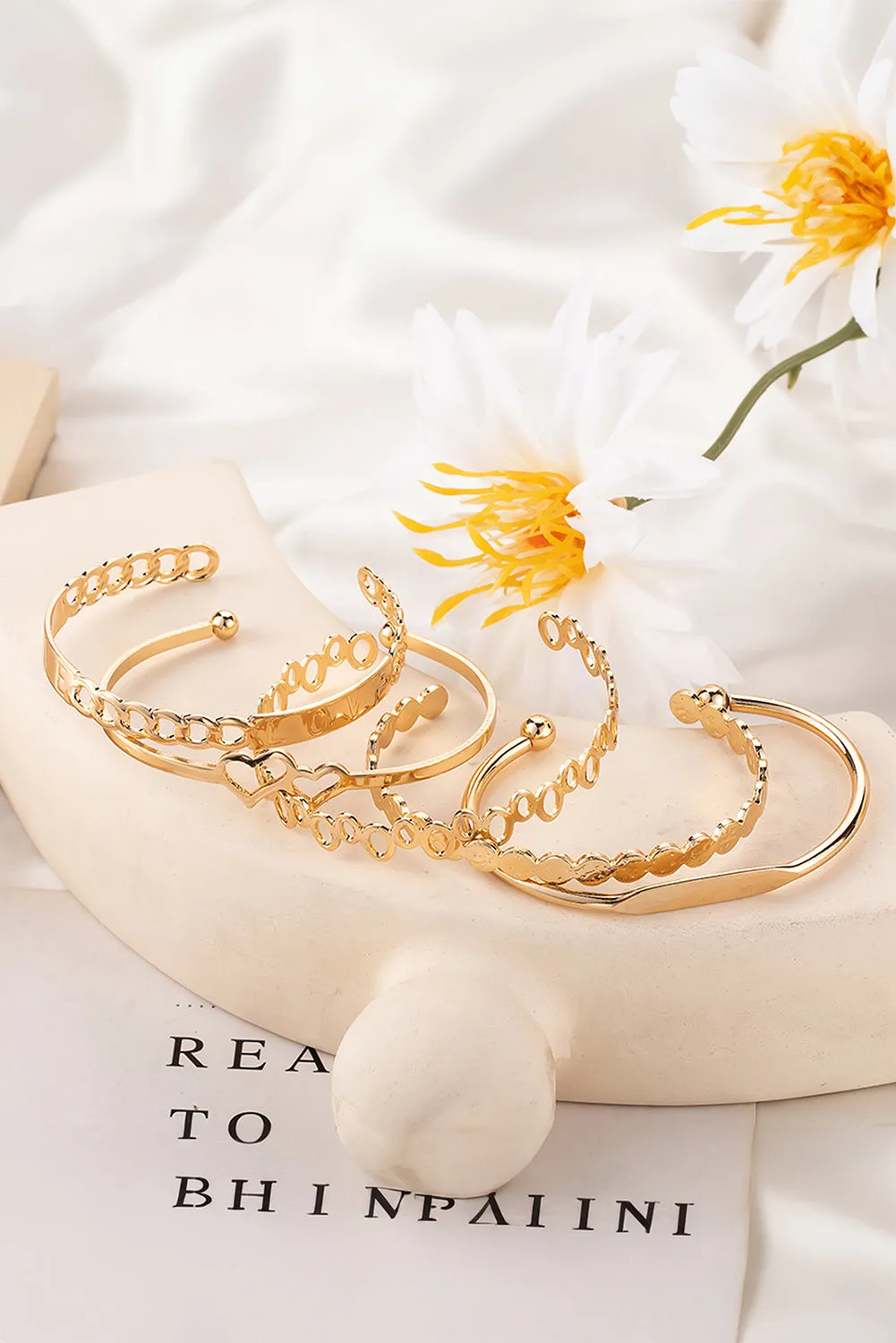 Gold Plated Bracelet 5pcs Set