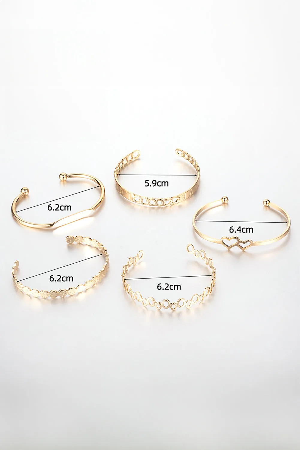 Gold Plated Bracelet 5pcs Set