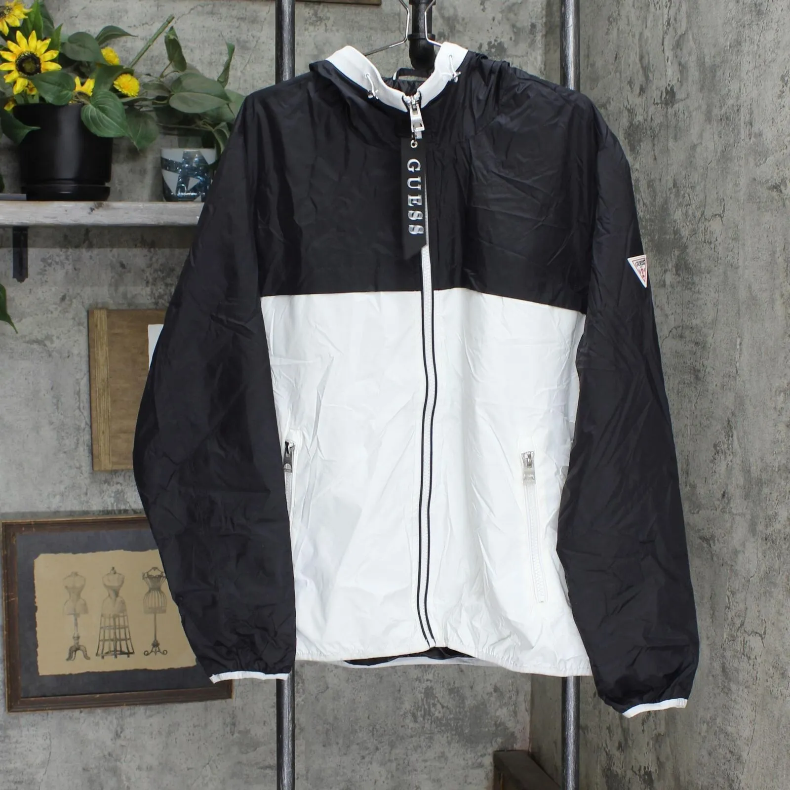Guess Men's Colorblocked Hooded Windbreaker