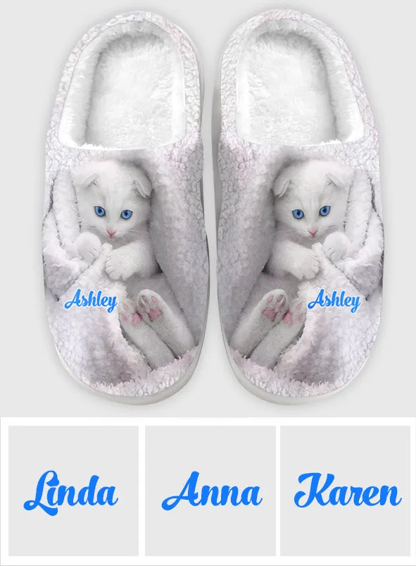 Happy Kitty - Personalized Cat Slippers