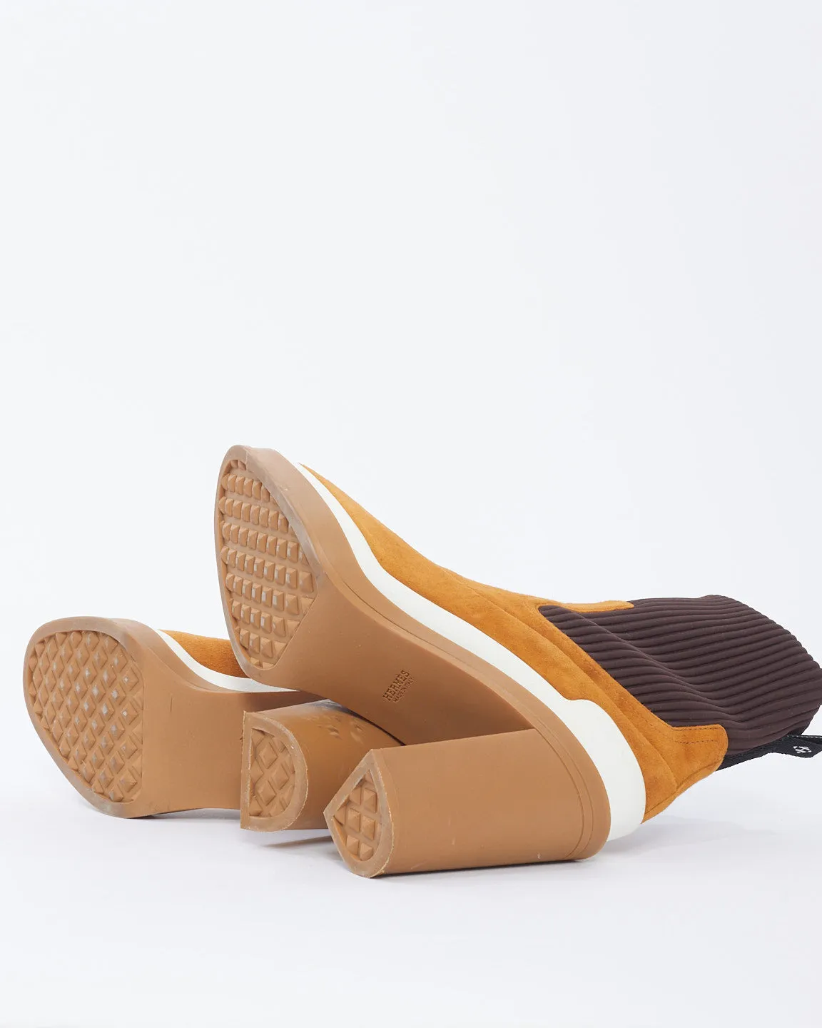 Hermès Tan Suede Vandal Ankle Boots - 40