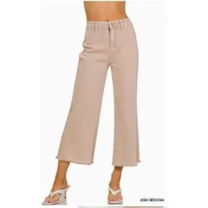 High Waist Acid Wash Frayed Bootcut Jeans