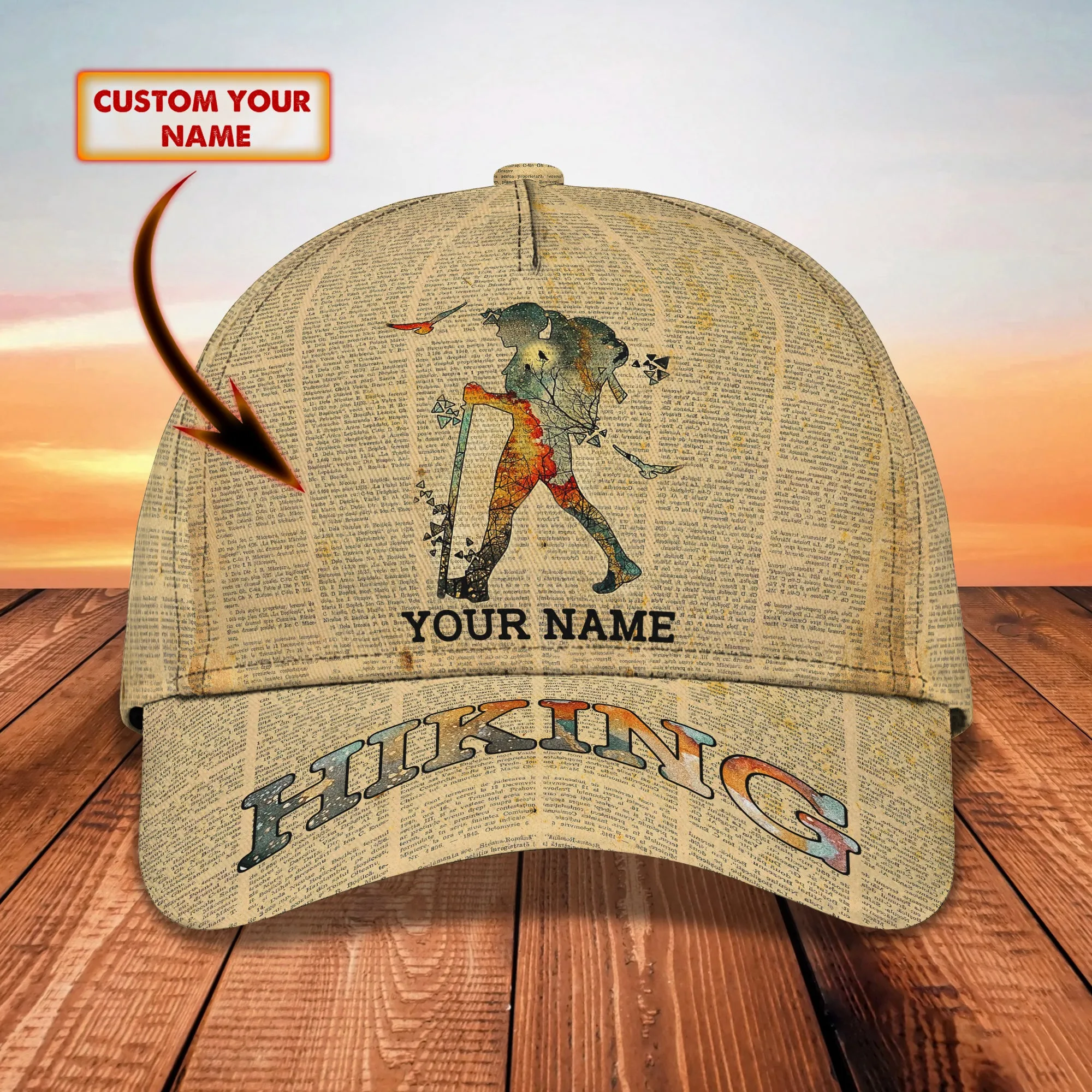 Hiking Girl - Personalized Name Cap - Nsd99