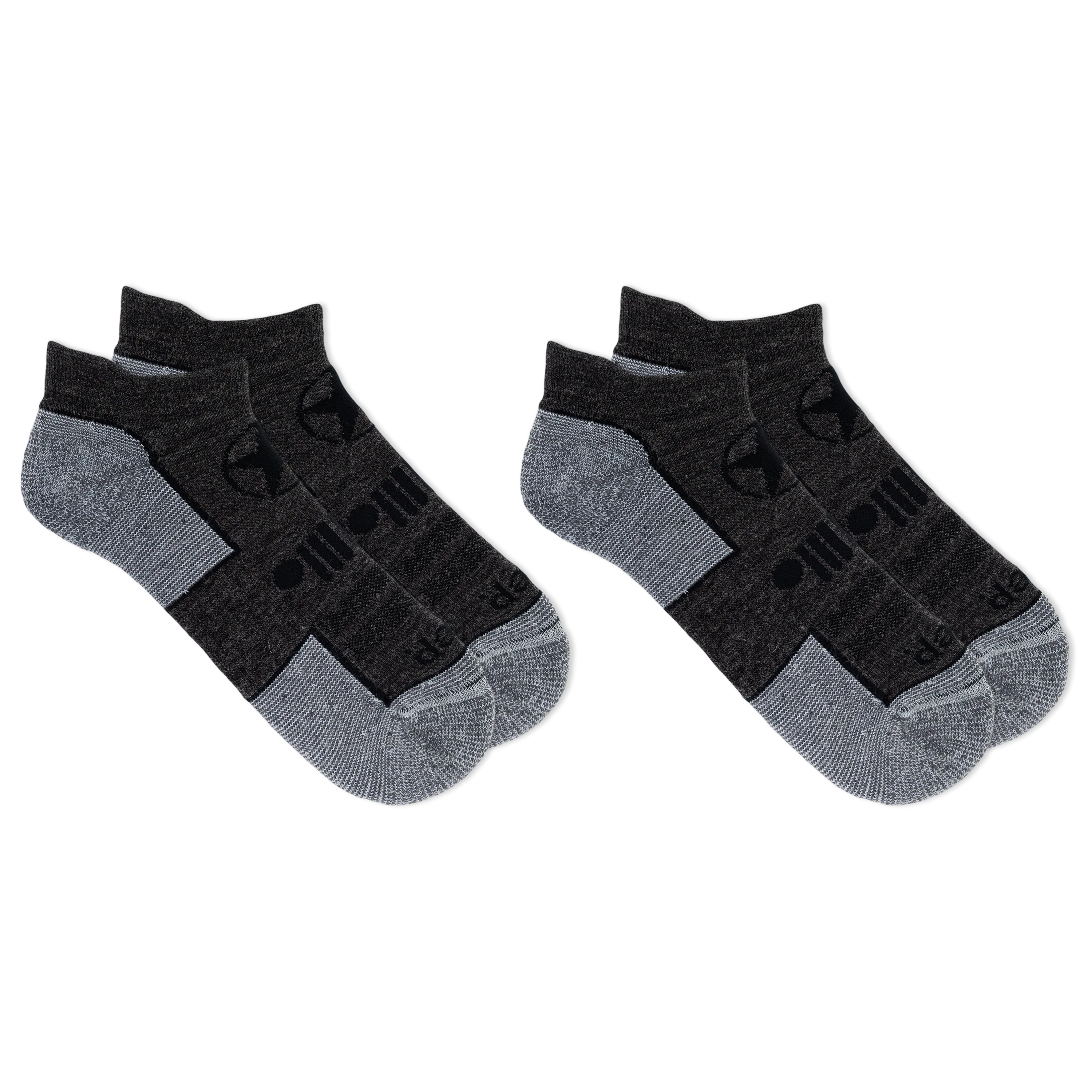 Jeep® Men's Wool Blend Trail No Show Socks 2 Pair Pack - Breathable, Cushioned Comfort