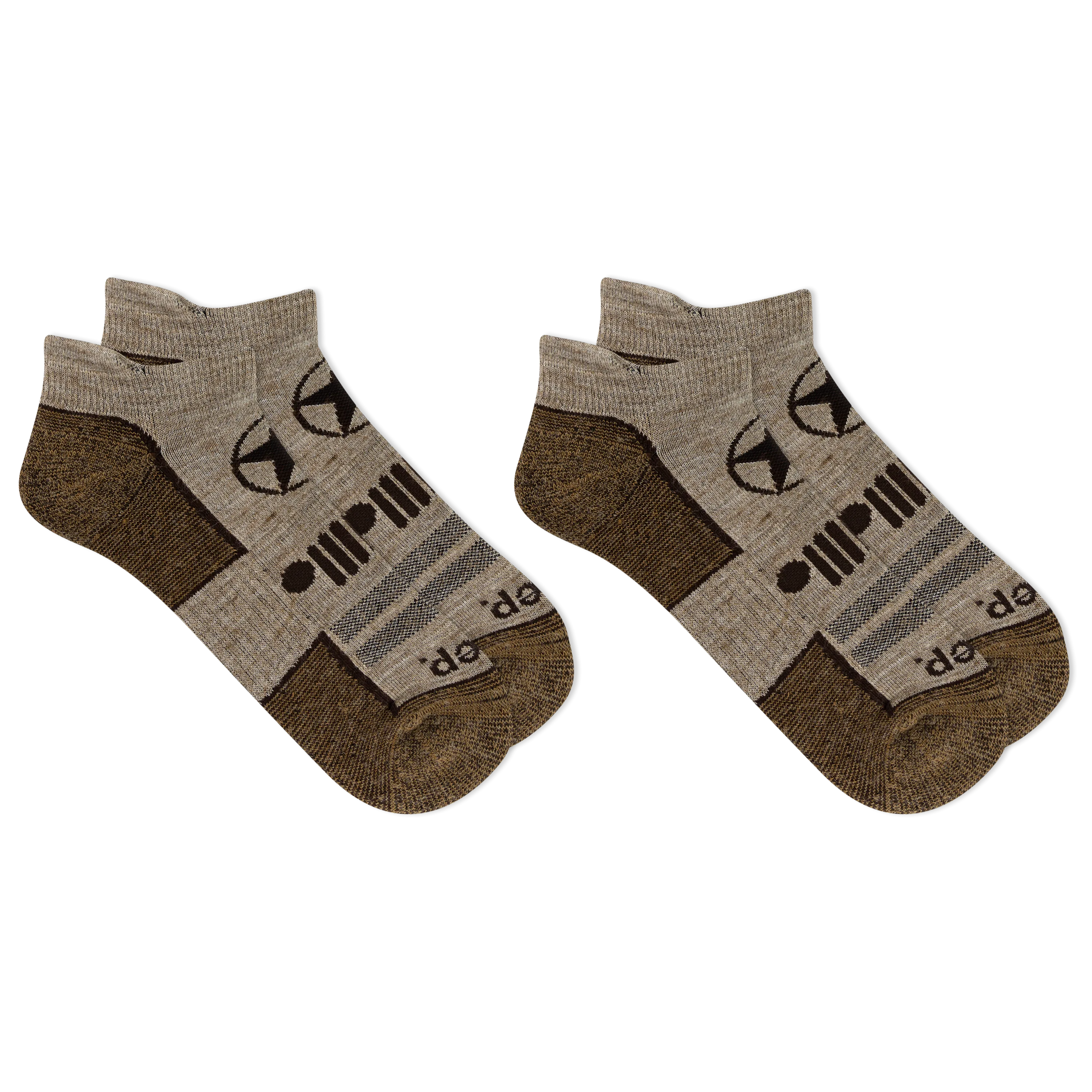 Jeep® Men's Wool Blend Trail No Show Socks 2 Pair Pack - Breathable, Cushioned Comfort