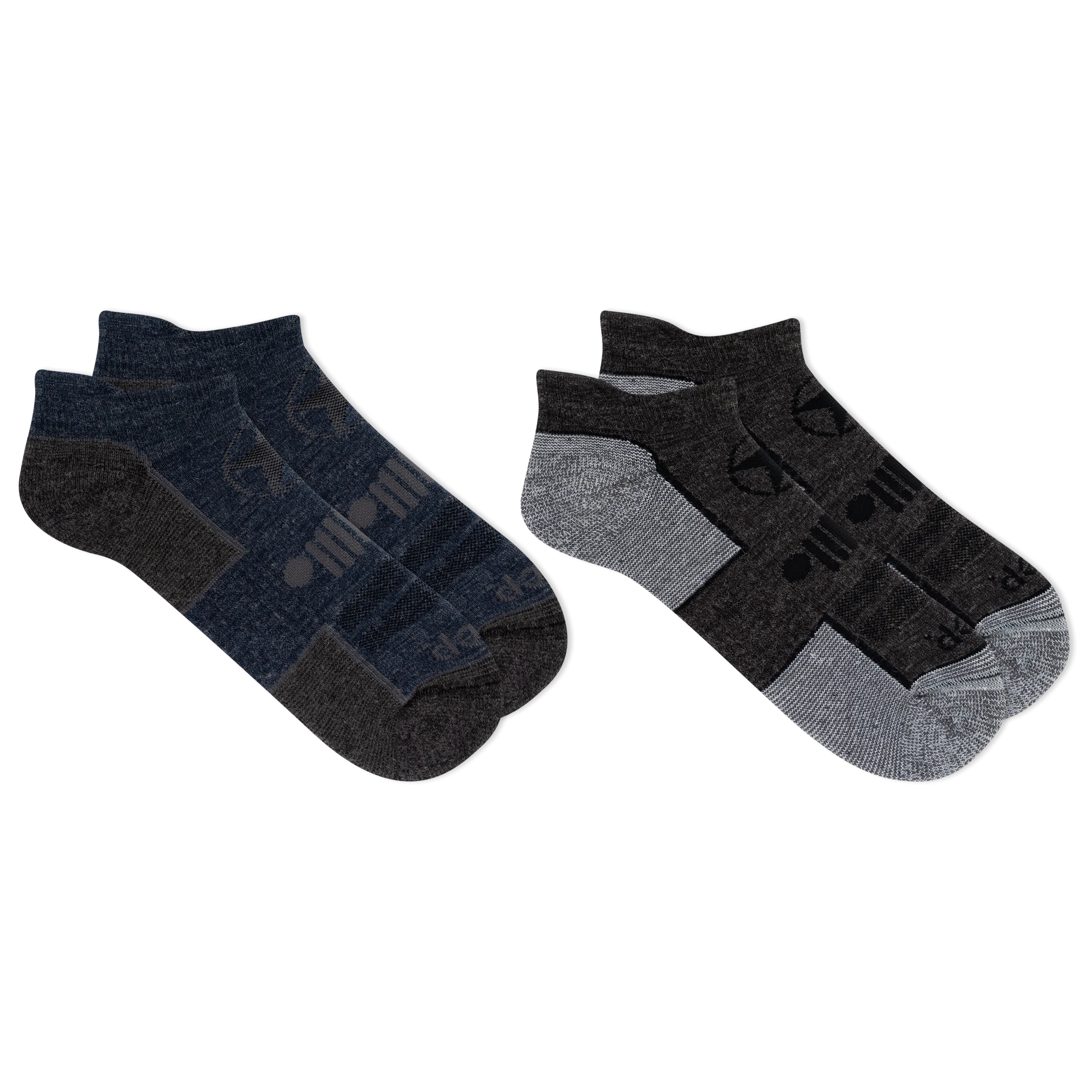 Jeep® Men's Wool Blend Trail No Show Socks 2 Pair Pack - Breathable, Cushioned Comfort