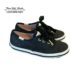 Kate Spade   Keds 10.5M Black Sparkly Glitter Sneakers