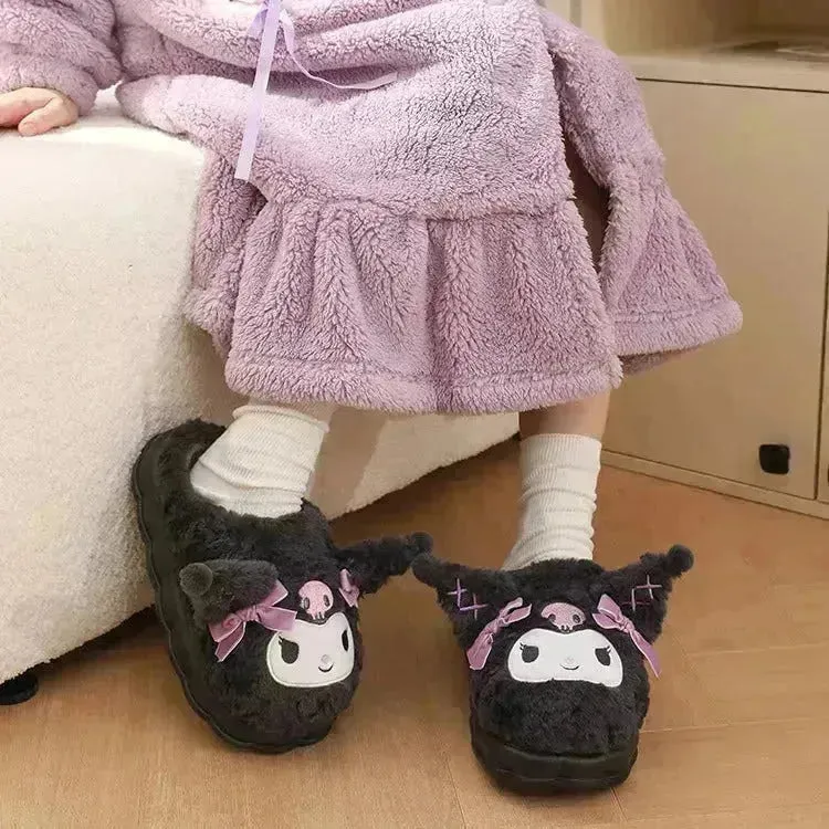 Kawaii Kuromi Plush Slippers