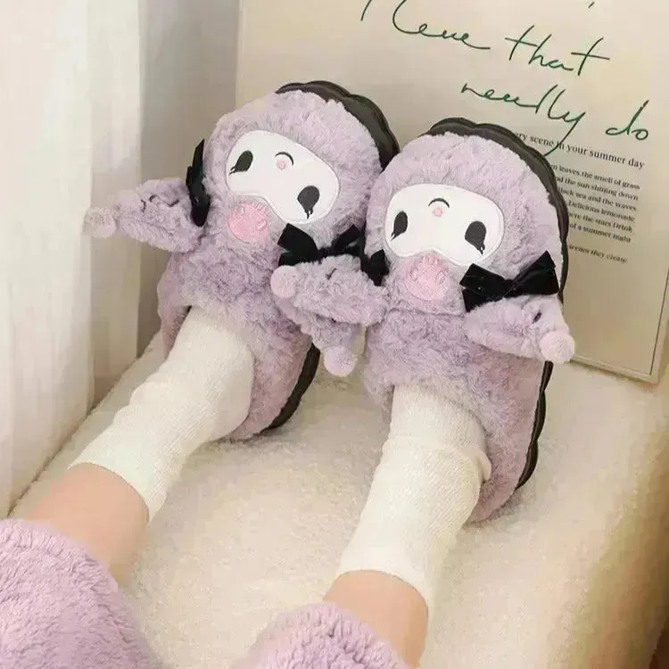 Kawaii Kuromi Plush Slippers