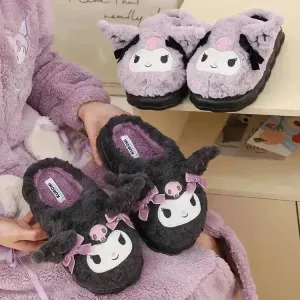 Kawaii Kuromi Plush Slippers