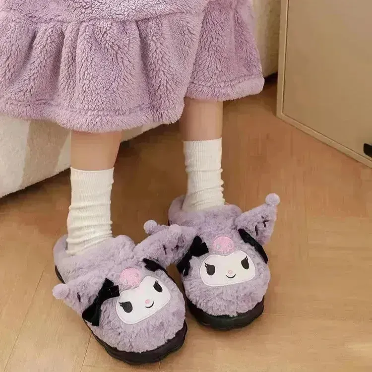 Kawaii Kuromi Plush Slippers