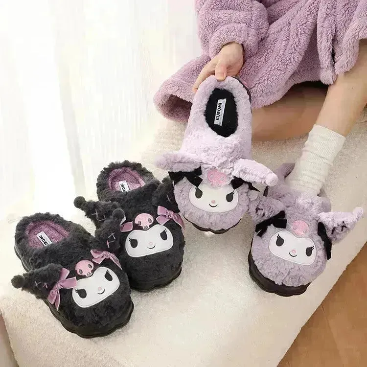 Kawaii Kuromi Plush Slippers