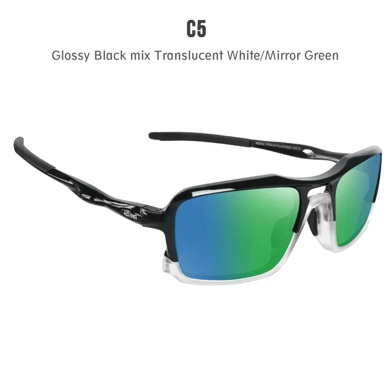 KDEAM New High End Polarized Sports Sunglasses with Ultra-light TR90 Frame Color Blocking Design Outdoor Dazzling Sun Glasses
