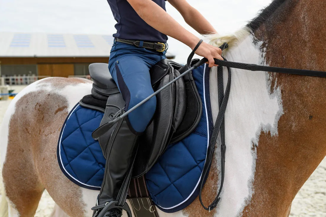 Kids' Horse Riding Lightweight Mesh Jodhpurs with Grippy Suede Patches 500