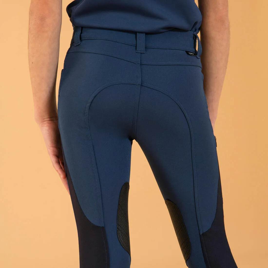 Kids' Horse Riding Lightweight Mesh Jodhpurs with Grippy Suede Patches 500