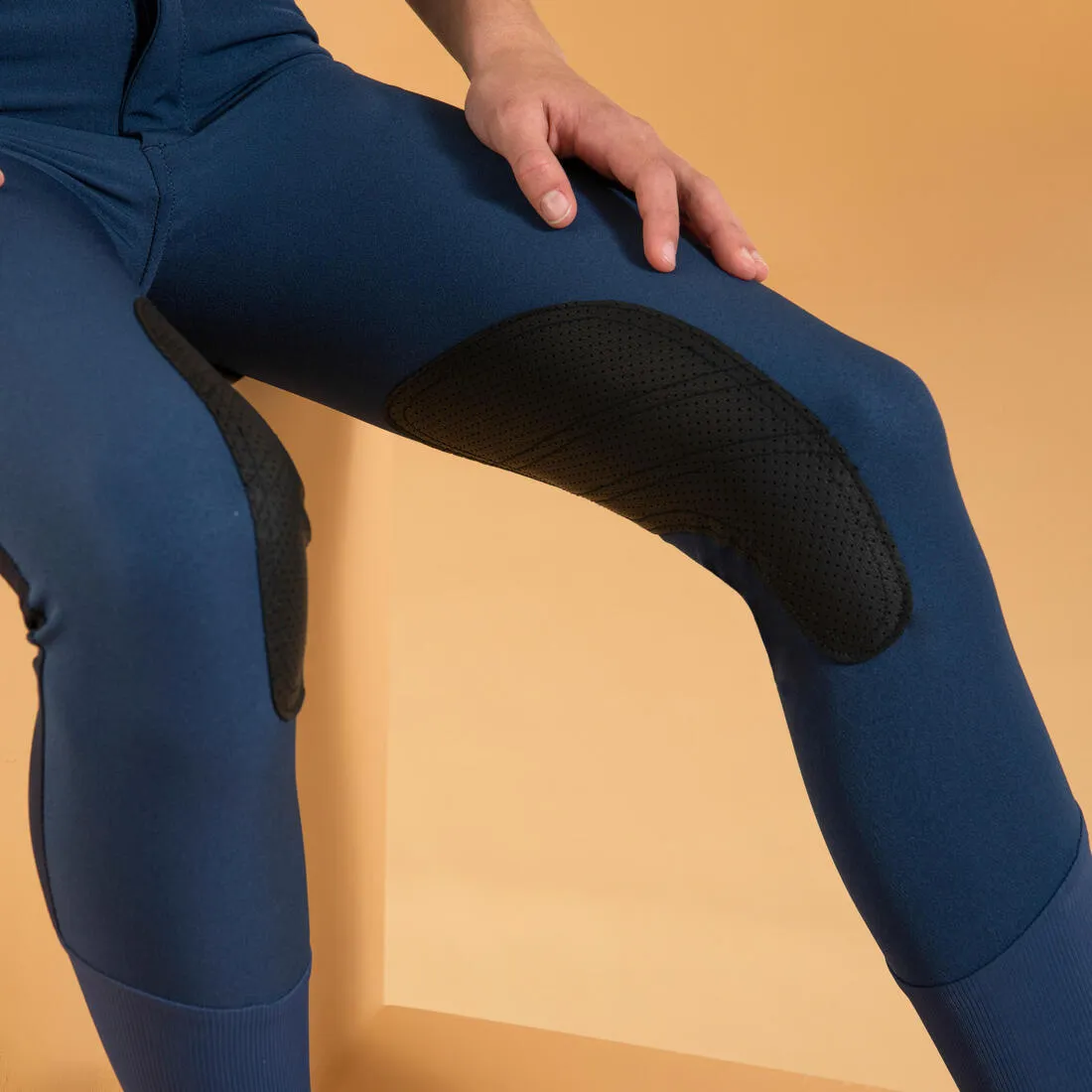 Kids' Horse Riding Lightweight Mesh Jodhpurs with Grippy Suede Patches 500
