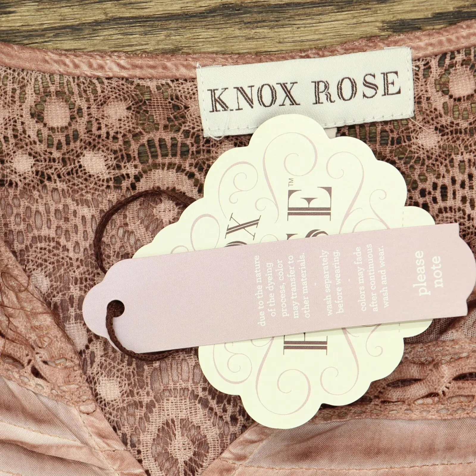 Knox Rose Women's Long Sleeve Oil Wash Top with Pintucking Detail JR1184FMC