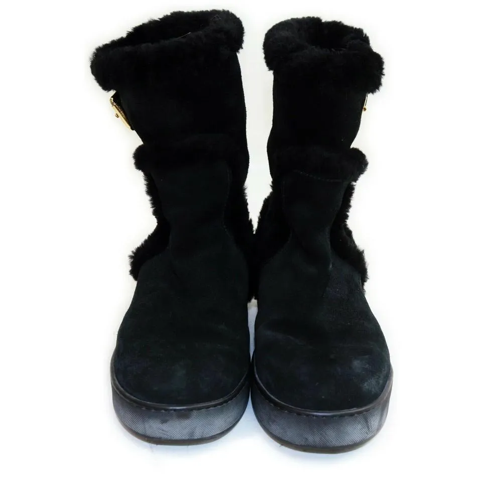Louis Vuitton Black Shearling Winter Boots 862975