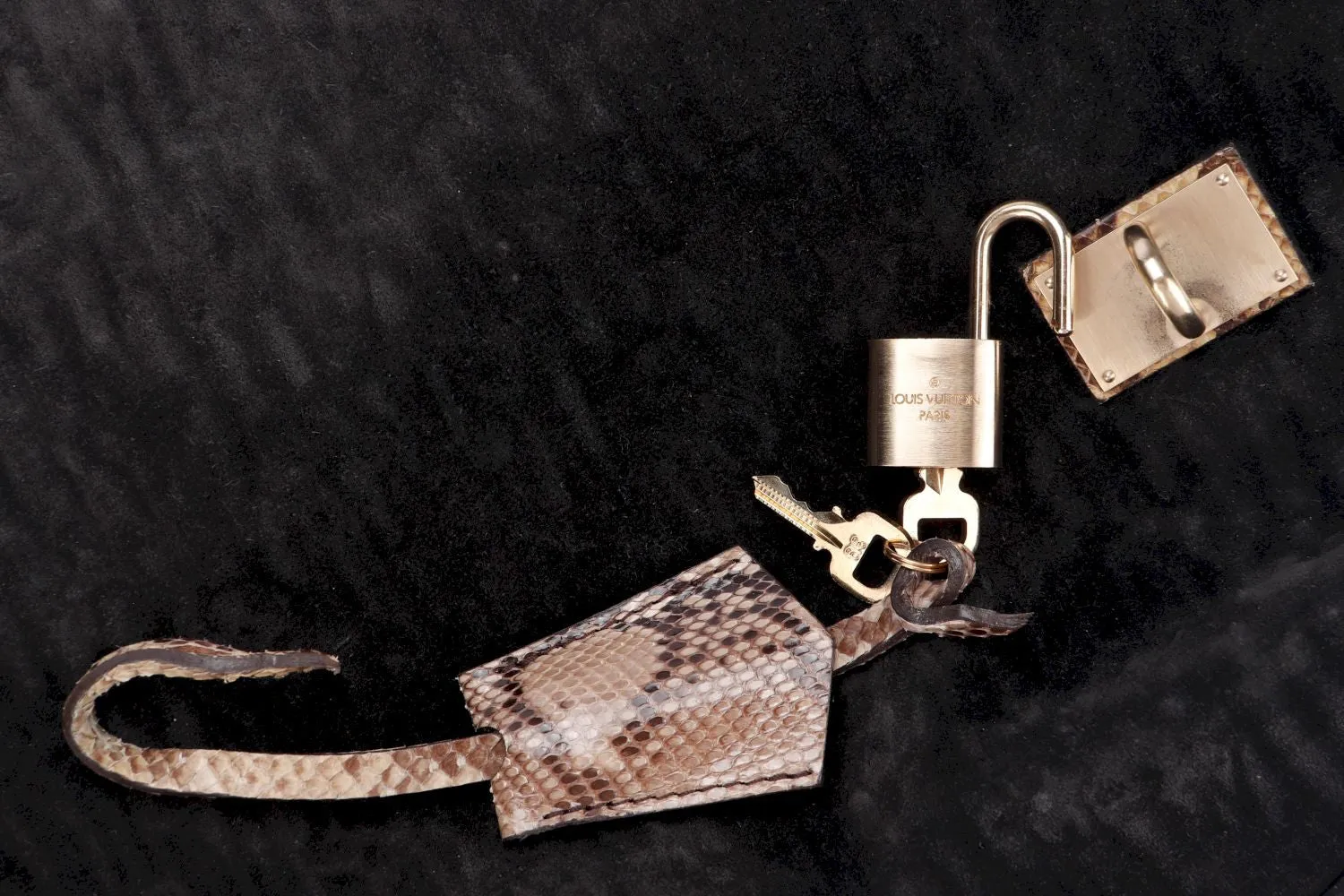 LOUIS VUITTON WHISPER WITH PYTHON SKIN HANDLE (M95811) (FL2058) GM SIZE, KOHL MONOGRAM EMBOSSED SUEDE, WITH DUST COVER