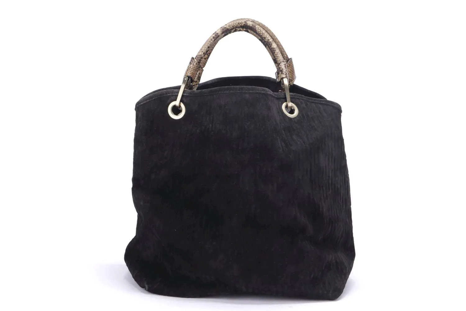 LOUIS VUITTON WHISPER WITH PYTHON SKIN HANDLE (M95811) (FL2058) GM SIZE, KOHL MONOGRAM EMBOSSED SUEDE, WITH DUST COVER