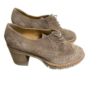 Luca Grossi Tan Suede Chunky Heel Shoes Sz 40