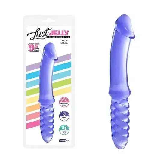 LUST JELLY DOUBLE DONG 9.5" - PURPLE