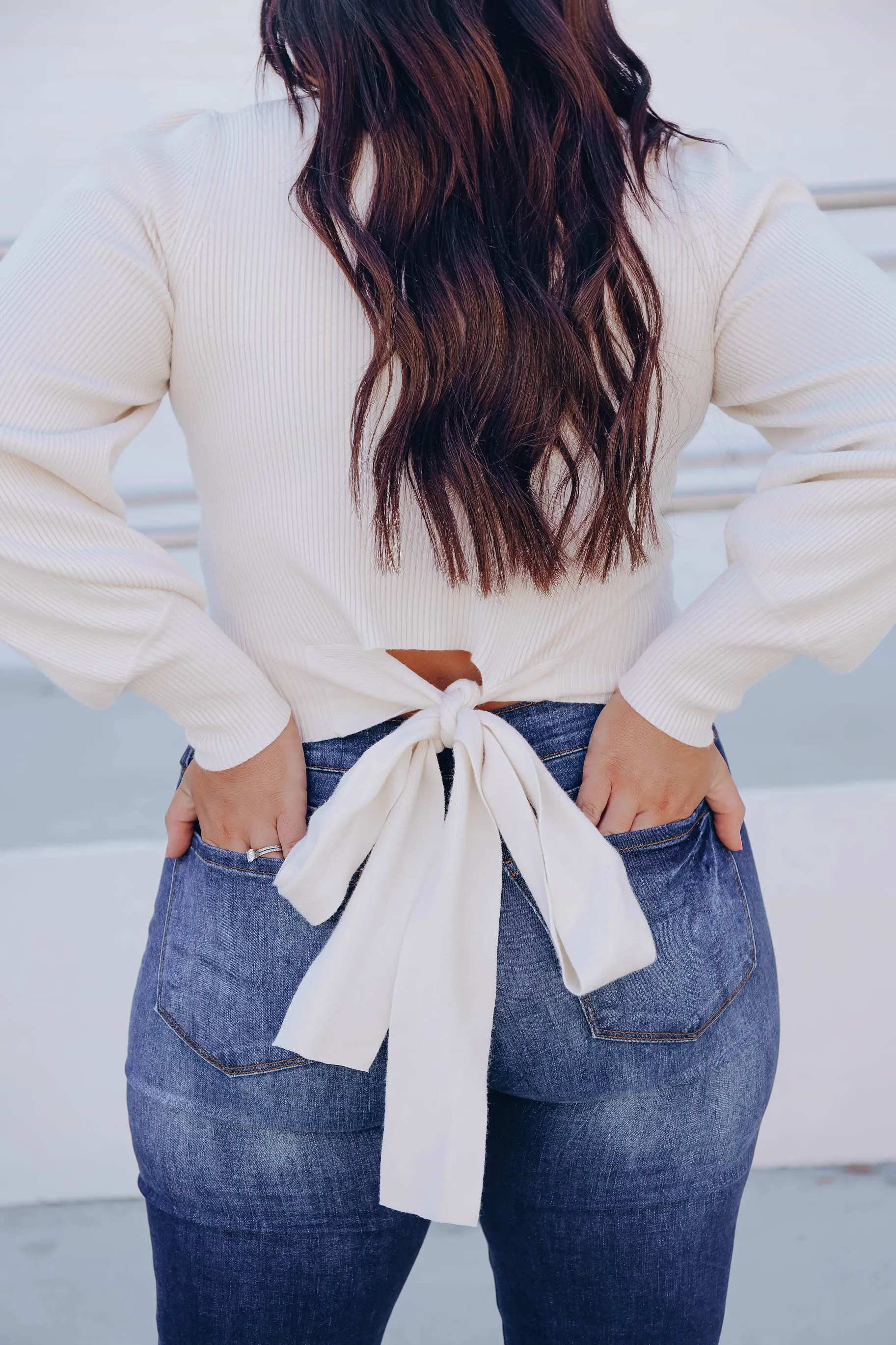 Mabel Bow Knit Sweater - Cream