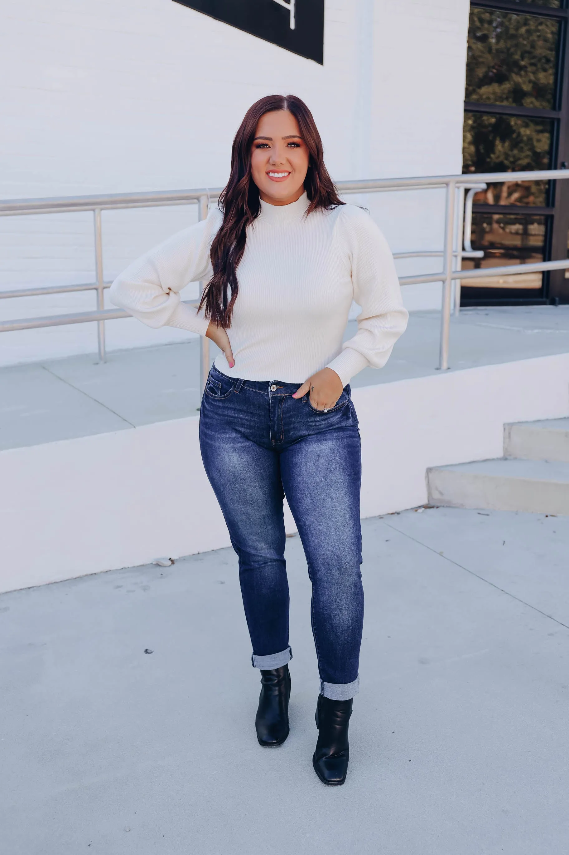 Mabel Bow Knit Sweater - Cream