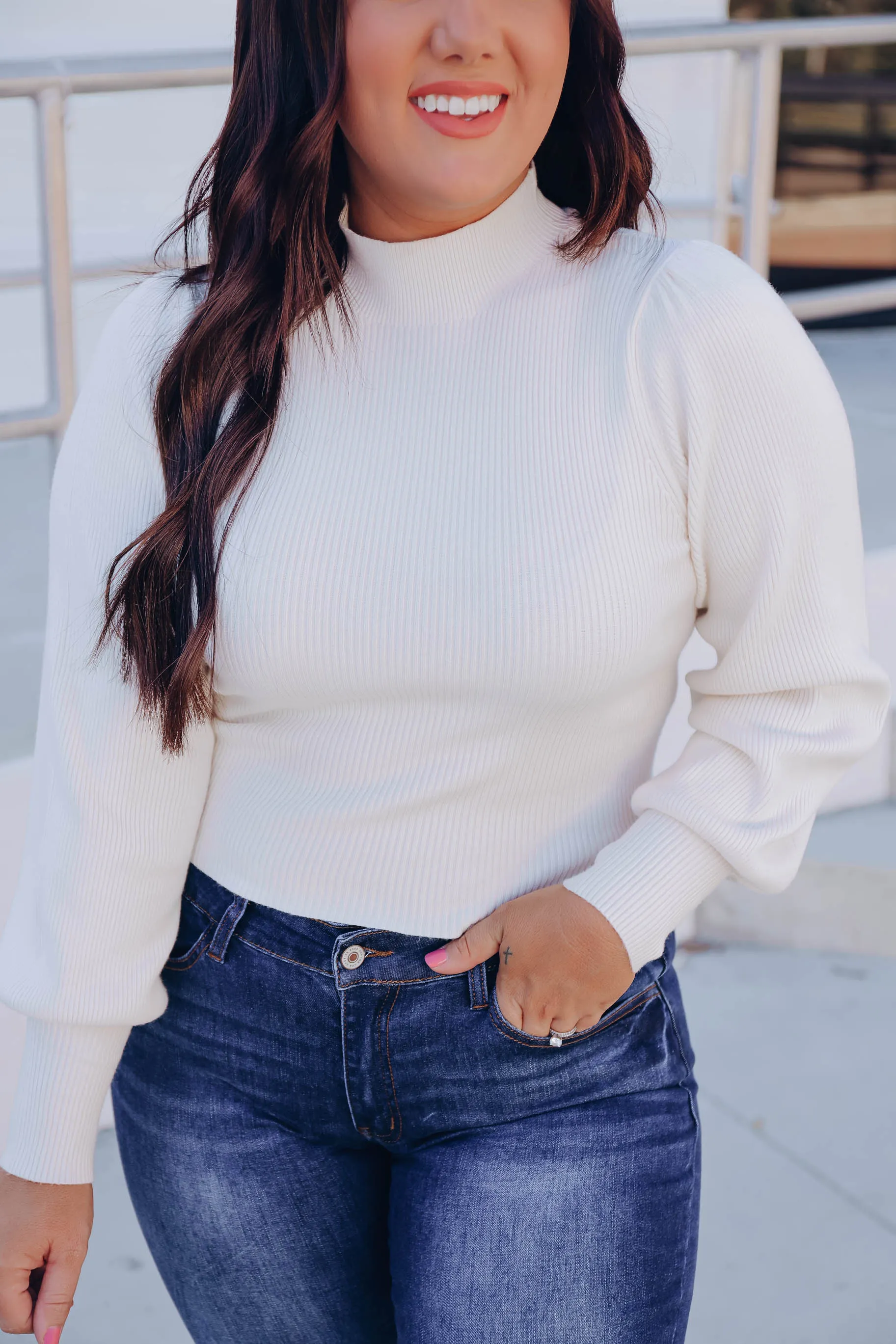 Mabel Bow Knit Sweater - Cream