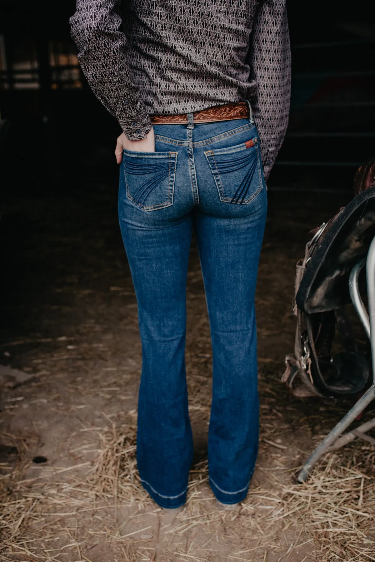 'Melrose' Dark Wash Dojo Flare Jean by 7 For All Mankind (32 & 34" Inseam)
