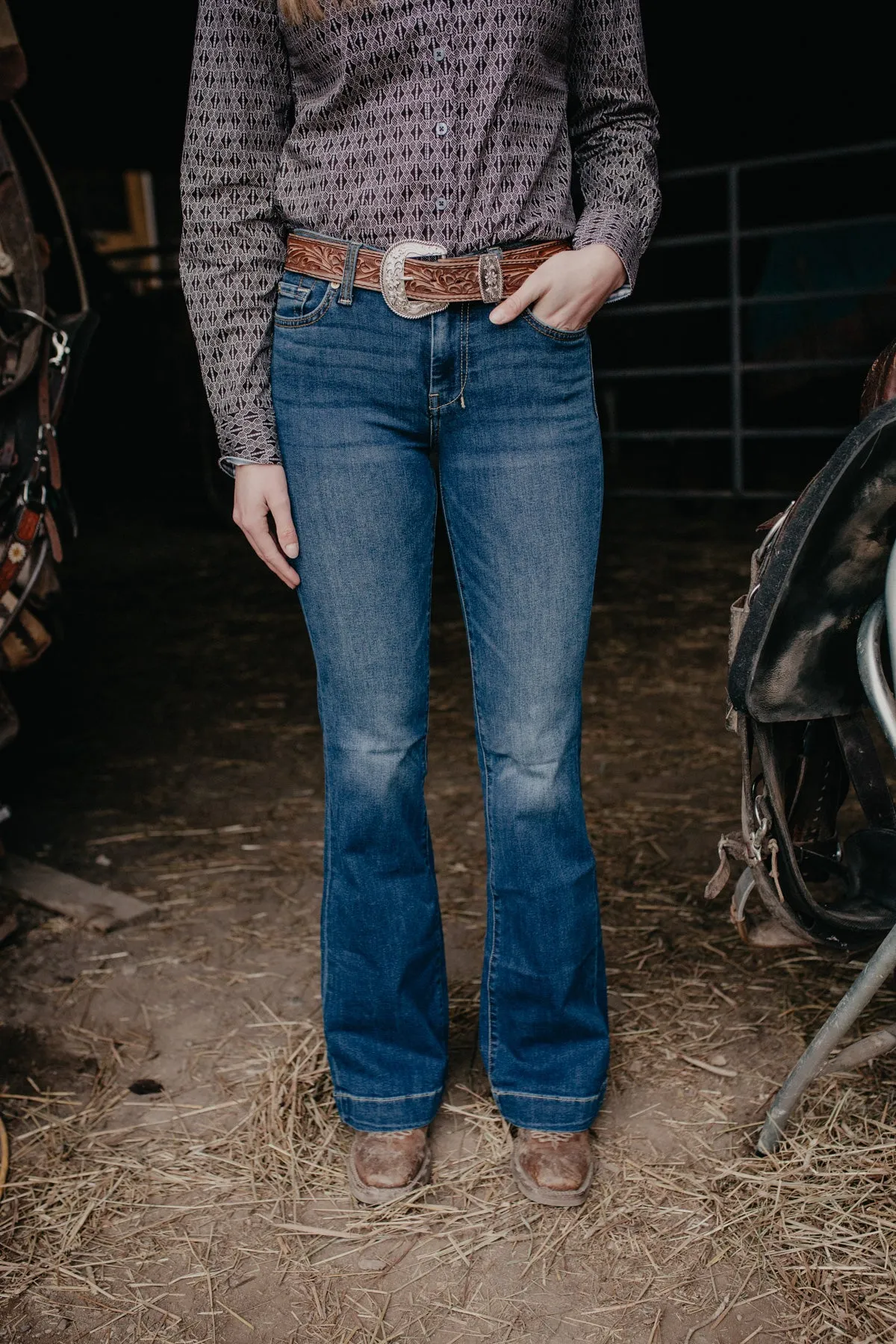 'Melrose' Dark Wash Dojo Flare Jean by 7 For All Mankind (32 & 34" Inseam)
