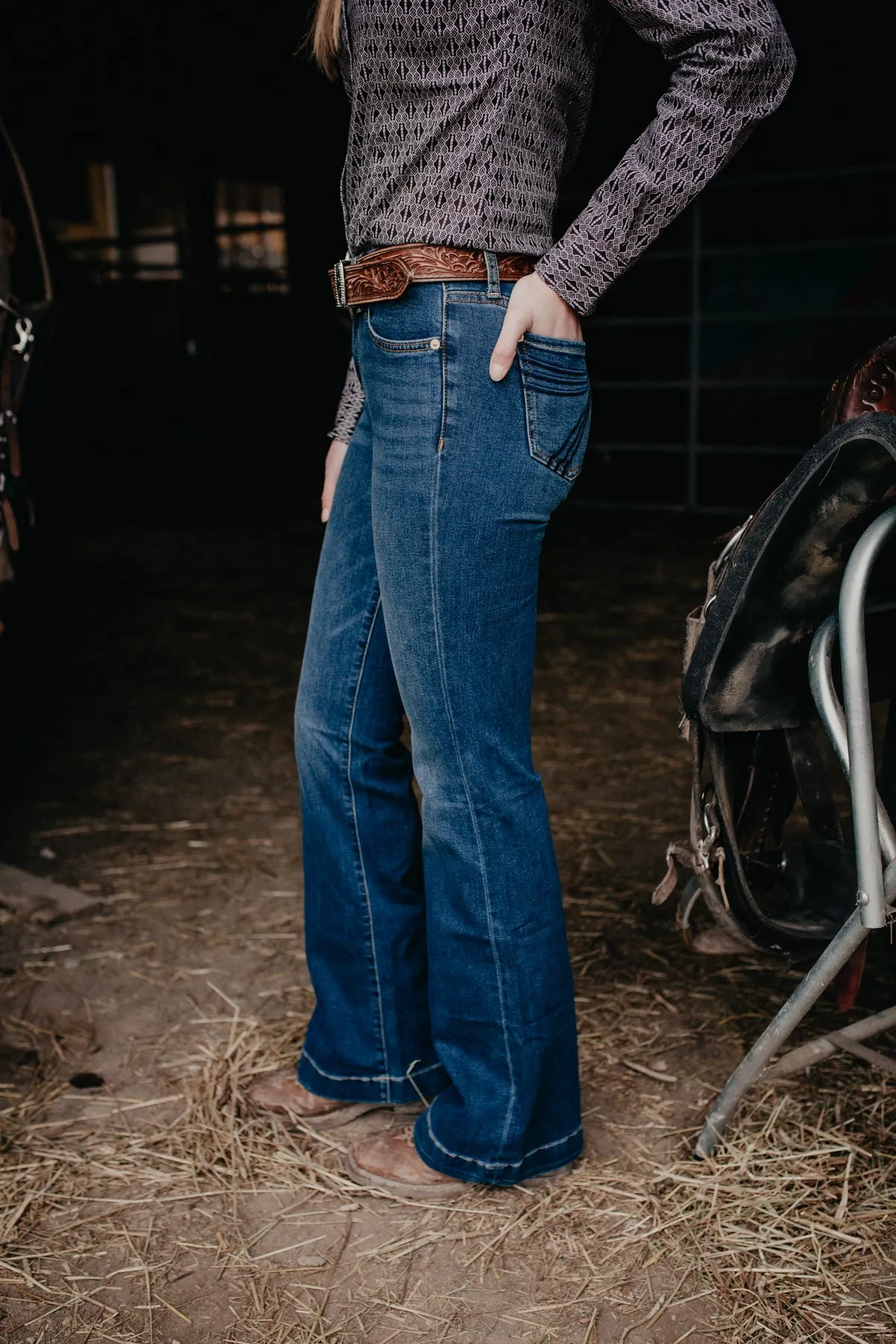 'Melrose' Dark Wash Dojo Flare Jean by 7 For All Mankind (32 & 34" Inseam)