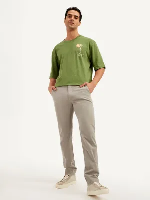 Men's Light-Grey Slim Fit Chinos