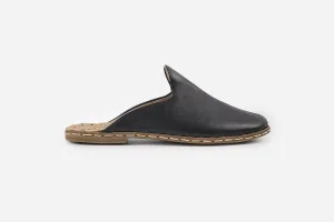Midnight Noir Handmade Leather Slippers (Men's)