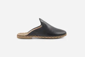 Midnight Noir Handmade Leather Slippers (Women's)
