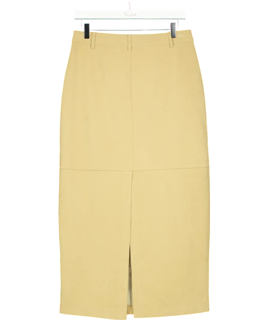 NA-KD Beige X Josefine Hj Faux Suede Midi Skirt UK 10