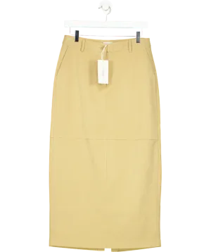 NA-KD Beige X Josefine Hj Faux Suede Midi Skirt UK 10