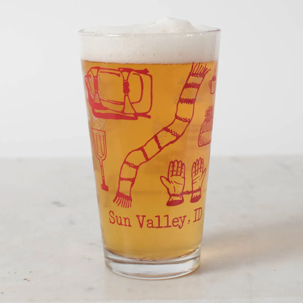 Name Drop Ski Tools Pint Glass - Set of 6