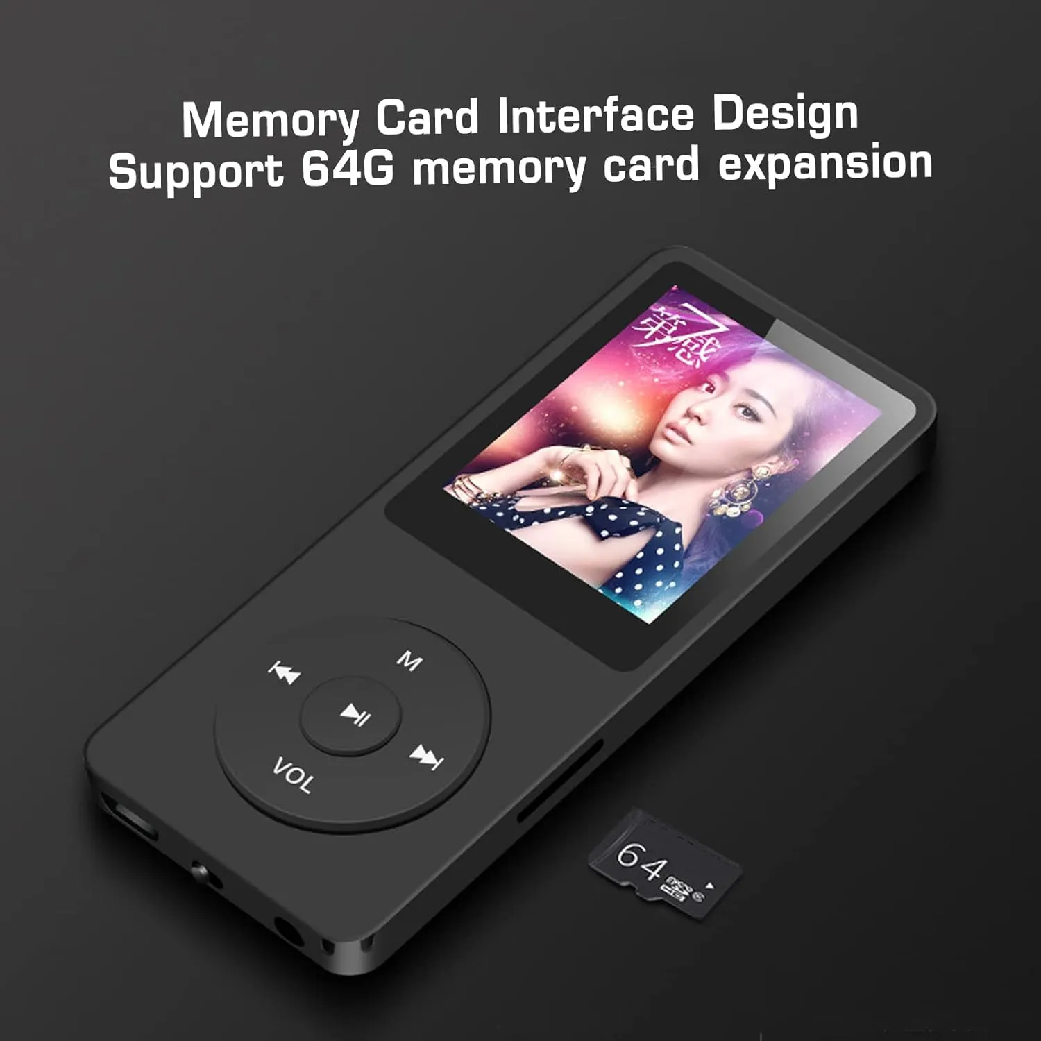 NEW MP3 Player, 1.8 Digital Music Player Build in 8GB Memory, Portable MP3 MP4 Player with FM Radio, Recording, Games, E Book, Video, Play Music Up to 30 Hrs. Support Max 64GB SD Card (Black)