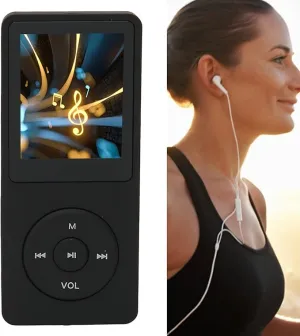 NEW MP3 Player, 1.8 Digital Music Player Build in 8GB Memory, Portable MP3 MP4 Player with FM Radio, Recording, Games, E Book, Video, Play Music Up to 30 Hrs. Support Max 64GB SD Card (Black)